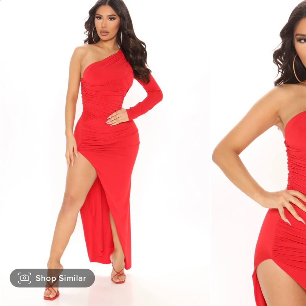 Fashion Nova Amari Ruched Maxi Dress